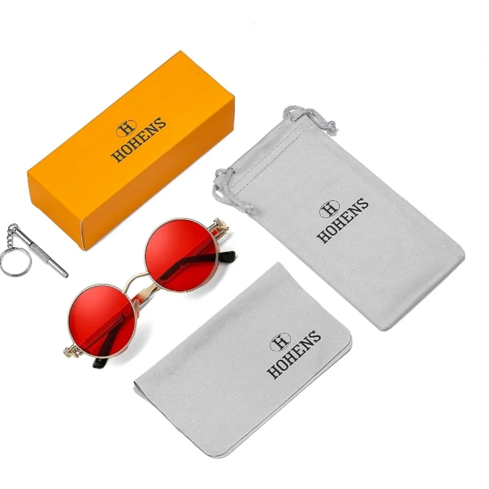 UV 400 Round Steampunk Sunglasses for Women Men - Picture 4 of 6